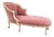 French Provincial Style Dusty Rose Velvet Chaise Lounge For Sale