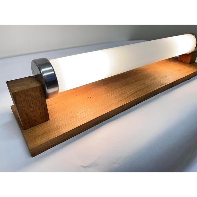 1930s, Czechoislovakia Original condition, refreshed US compatible, two bulbs, any wattage possible Milk glass tubular...