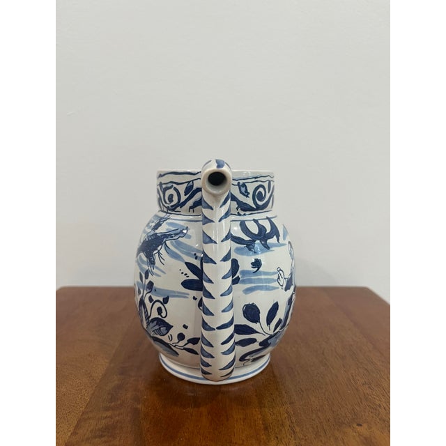 Incredibly rare, museum-licensed vintage Delft tin-glazed earthenware posset pot / mixing jug produced by the renowned...