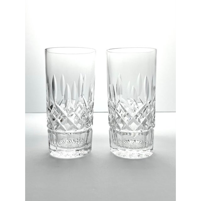 Waterford “Lismore” Pair of Highball Tumbler Glasses 5 5/8” 12oz Signed Excellent condition. No chips, cracks, or...
