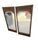 Pair of Vintage Mid Century Modern Walnut Geometric Wall Mirrors, 47" Tall For Sale - Image 4 of 5