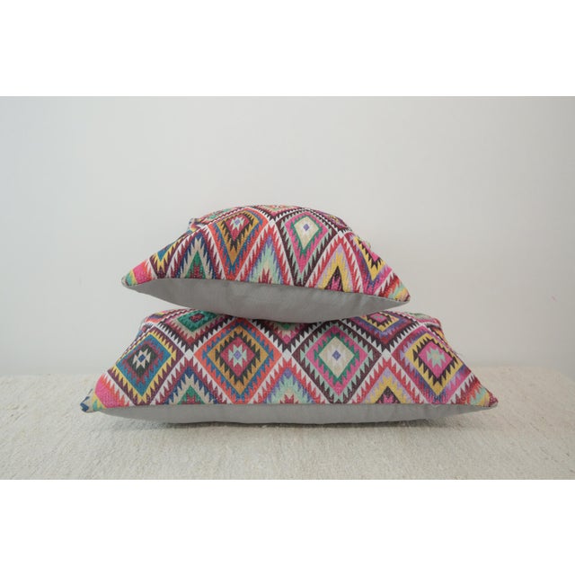 2020s Colorful Ikat Lumbar Pillow Cover For Sale - Image 5 of 6