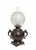 Traditional Antique Patinated Bronze Oil Lamp Kerosene Meiji Style Etched Glass Globe Eagle For Sale - Image 3 of 12