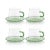 Bergamo Glass Tea & Coffee Cups and Saucers - Green, Set of 4 For Sale - Image 4 of 4