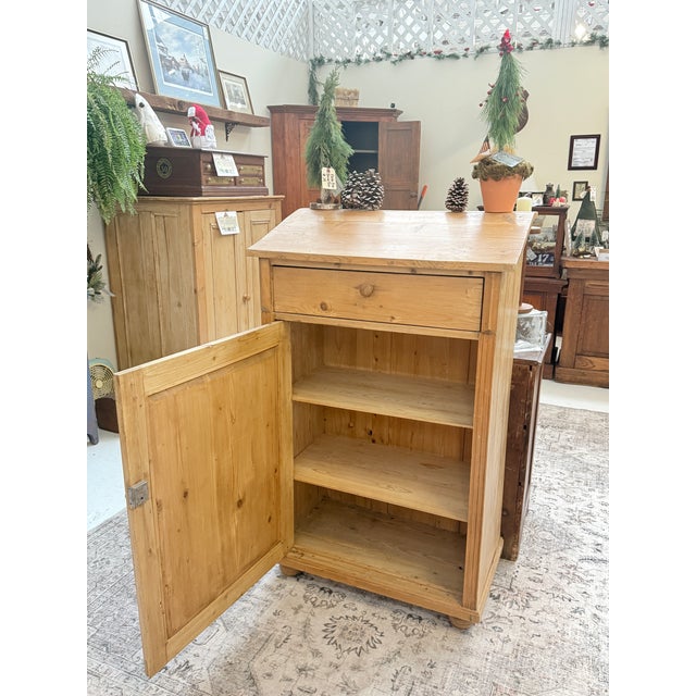 Ecru Antique English Pine Cabinet For Sale - Image 8 of 9