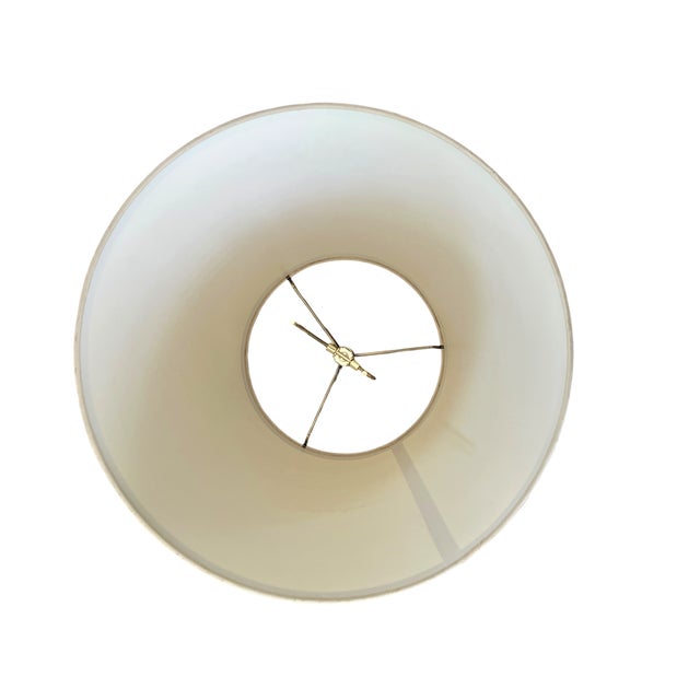 Textile Restoration Hardware Large Ivory Sand Champagne Silk Drum Empire Lampshade – 16" Diameter For Sale - Image 7 of 10
