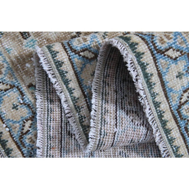 1970s Vintage Persian Handmade Wool Cotton Beige Area Rug For Sale - Image 10 of 11