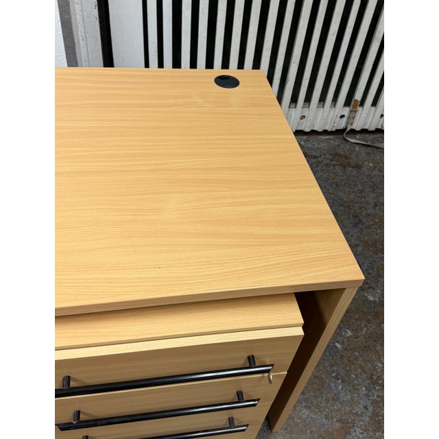 Contemporary Maple Finish Office Desk For Sale - Image 9 of 12