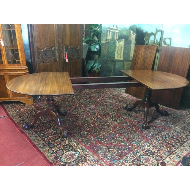 Vintage Colonial Style Dining Table, Two Leaves For Sale - Image 14 of 16