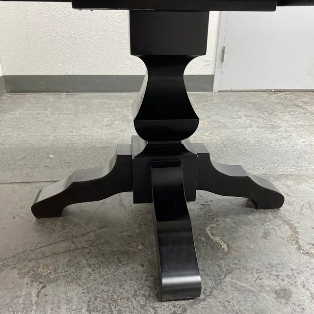 Wood Amish Lincoln Rustic Plank Square Dining Pedestal Table For Sale - Image 7 of 8