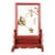 Antique Chinese Rosewood Table Screen With Famille Rose Porcelain Plaque For Sale