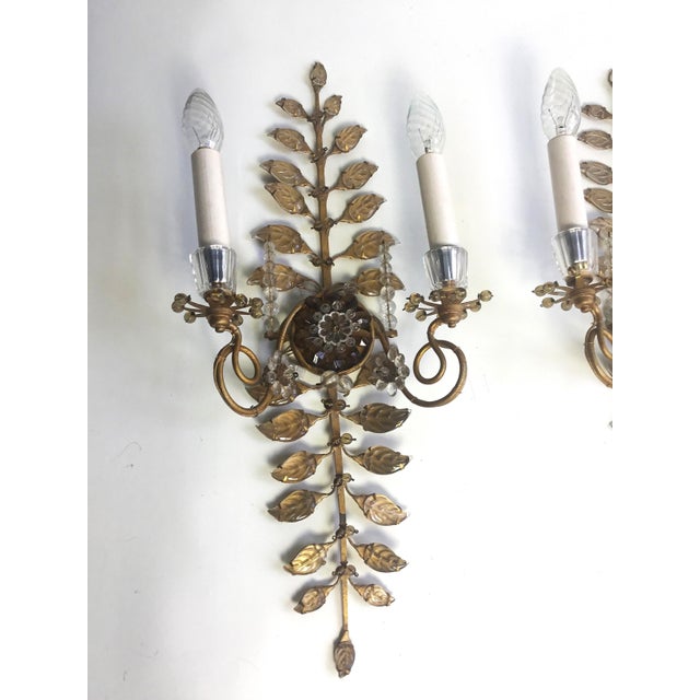 Vintage Gilded Wall Lights by Banci Firenze, 1960s, Set of 2 For Sale - Image 4 of 13