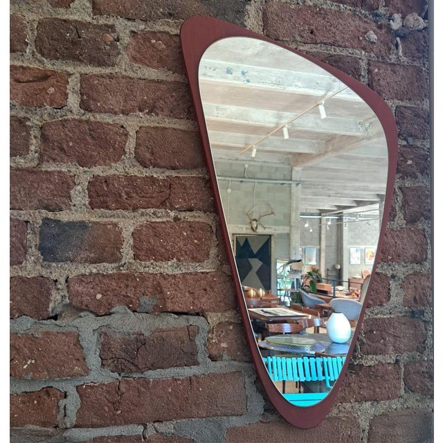Vintage Danish Teak Mirror, 1960s For Sale - Image 4 of 4