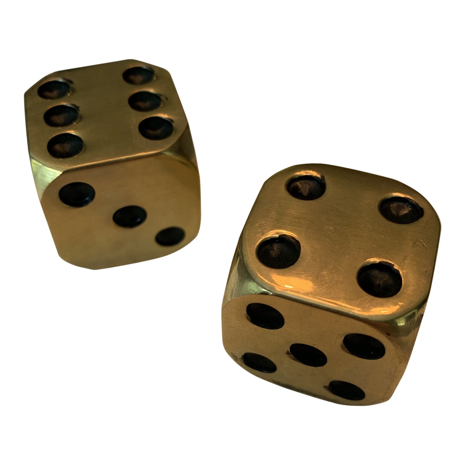 Vintage Mid Century Brass Dice Chairish