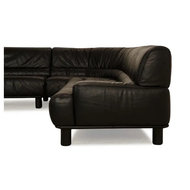 Black DS 18 Leather Corner Sofa from De Sede For Sale - Image 8 of 10