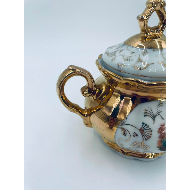 Gold Italian Porcelain Sugar Bowl, 1969 For Sale - Image 8 of 13