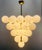Italian chandelier with matte white Murano glass globes mounted on polished brass finish frame / Made in Italy by Fabio...