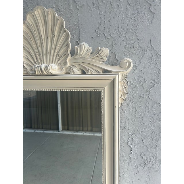 White Palm Beach Regency Style Mirror With Shell Detail For Sale - Image 8 of 10