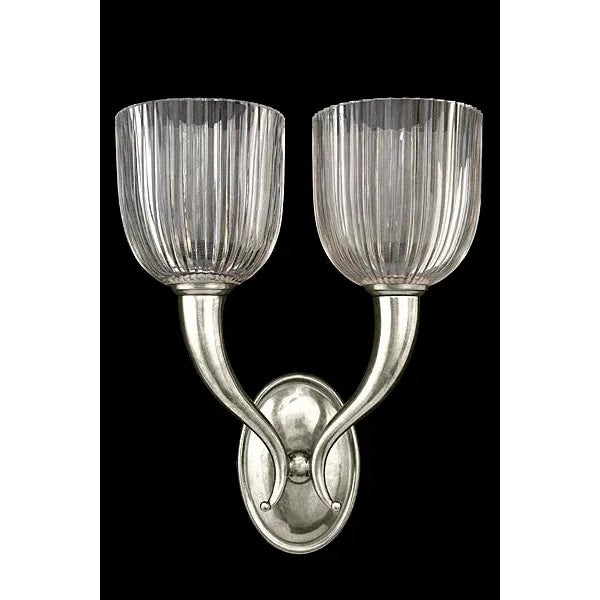 Contemporary Olympia Due Sconce in Silver Finish For Sale - Image 3 of 3