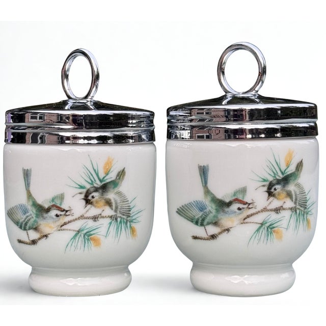 Royal Worcester Bird Motif Egg Coddlers - A Pair For Sale - Image 12 of 12