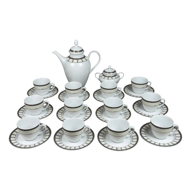 Porcelain Tea Set for Twelve People from Pierre Cardin, 1990s, Set of 26 For Sale