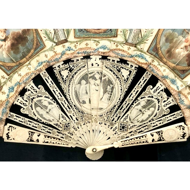 French Late 18th-Century Louis XVI Period Framed Folding Fan For Sale - Image 3 of 7