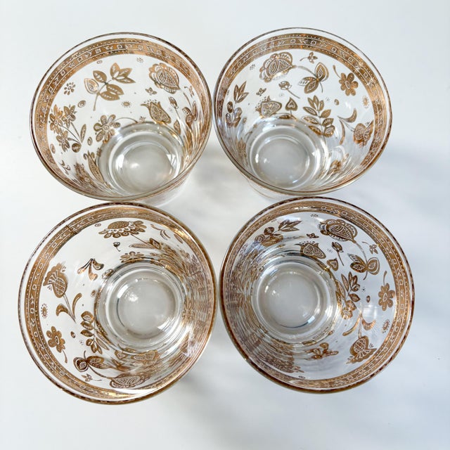 Culver "Chantilly" Pattern 22k Gold Tumbler Glasses, Set of 4 1950's Culver Barware For Sale - Image 10 of 11