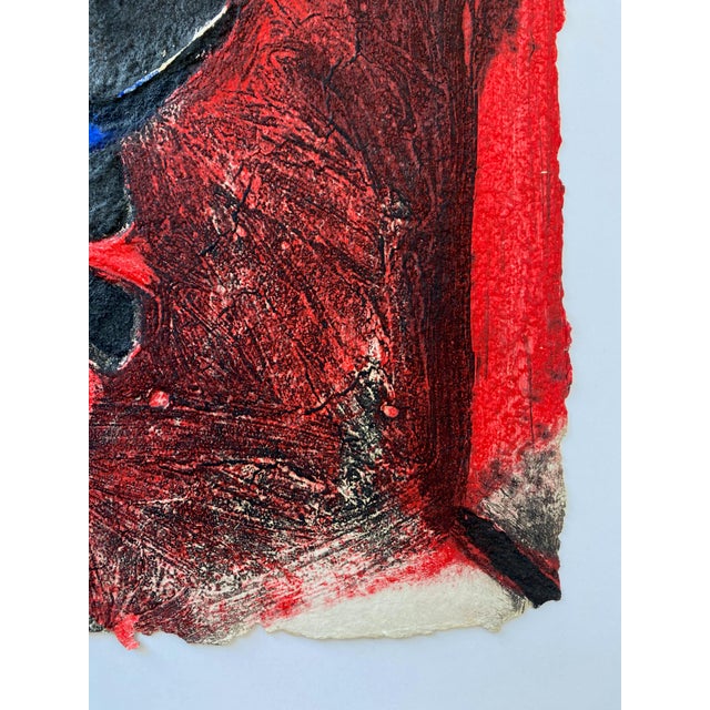 Mid 20th Century Abstract Collagraph by Afro-Carribean/French Artist Serge Hélenon For Sale - Image 4 of 11