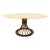 Modern Kreiss Trieste Collection 60" Round Travertine & Wrought Iron Center or Dining Table For Sale