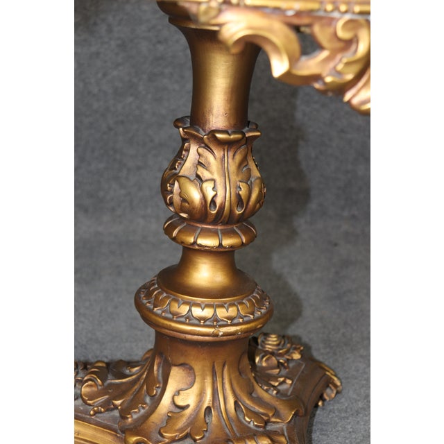 Antique Italian Pietra Dura Florentine Table With Ornate Carved Gilt Base For Sale - Image 14 of 14