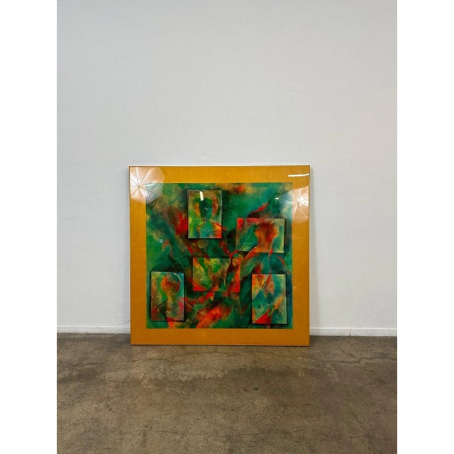 1980s 3D Lacquer Art on Wood Signed by Artist For Sale - Image 4 of 12