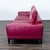 2000 - 2009 Modern Red Leather 3-Seat Sofa With Cushioned Armrests For Sale - Image 5 of 12