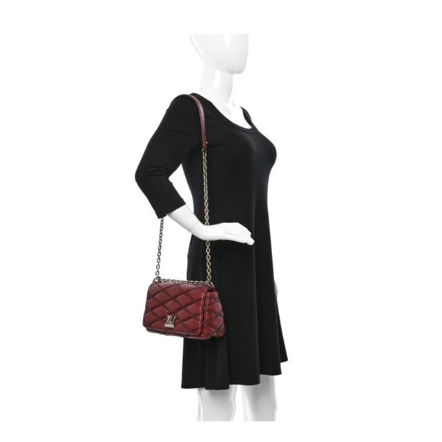 Louis Vuitton Lambskin Malletage GO-14 MM Bordeaux, Excellent Condition Like New For Sale - Image 18 of 18