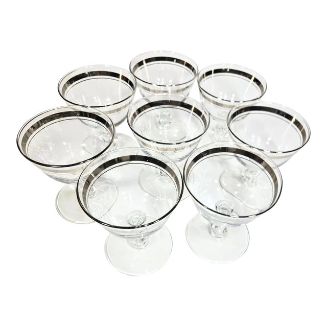 Dorothy Thorpe Champagne Coupes- Set of Eight For Sale