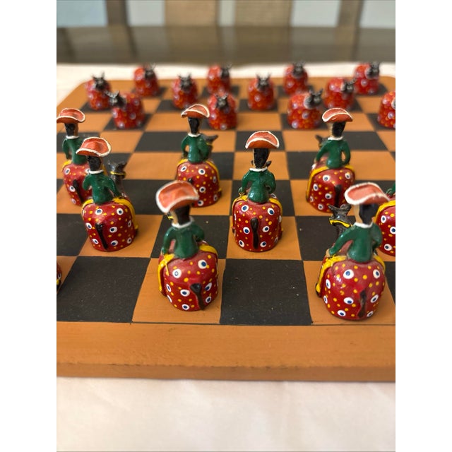 Ceramic Vintage Brazilian Handmade Checkers Set Made by Vitalino Neto For Sale - Image 7 of 12