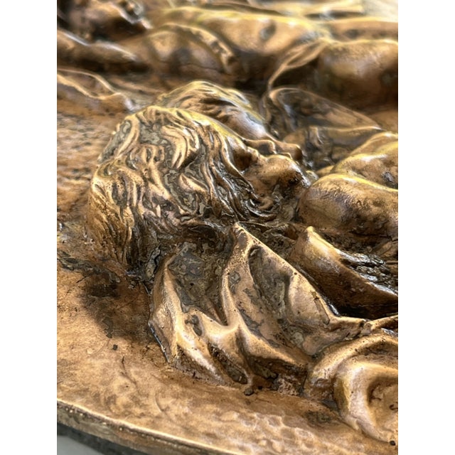 French 19th Century Heavy Bronze Relief Plaque of 3 Cherubs For Sale - Image 10 of 11