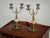 Pair of Vintage Brass and Onyx Candelabras 10" High Candle Holders For Sale In Los Angeles - Image 6 of 12