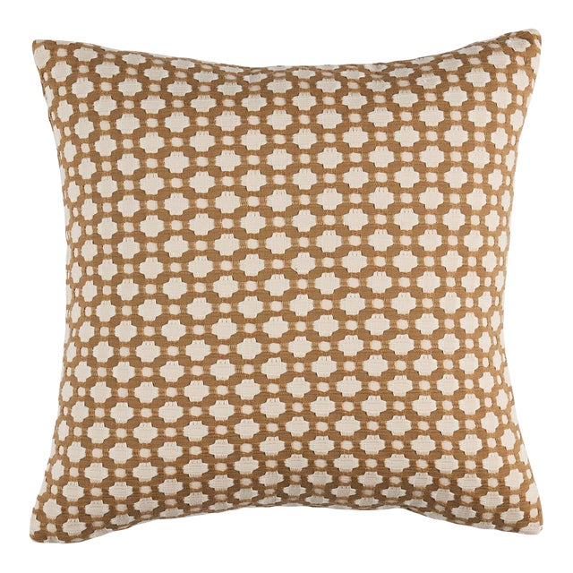 Schumacher x Celerie Kemble Betwixt 22" Pillow in Biscuit/Ivory For Sale