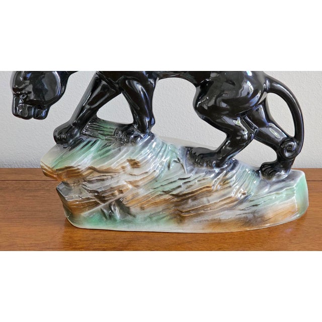Vintage 1959 Lane & Co. Black Panther Tv Lamp Sculpture – Mid Century Modern Art Deco Safari Decor For Sale - Image 9 of 12