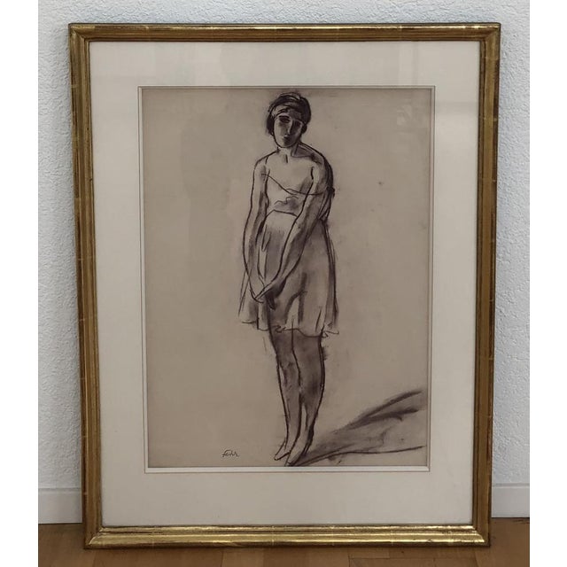 Henri Fehr, La Moue, Pencil on Paper, Framed For Sale - Image 9 of 9