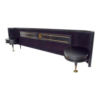 Mid Century Mexican Modernist King Size Headboard With Nightstands - Frank Kyle For Sale