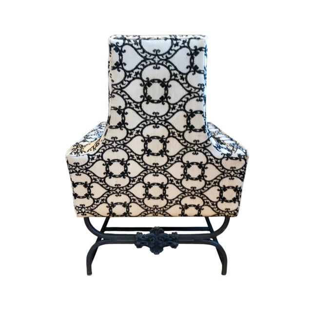 Black Vintage Midcentury High-Back Club Chairs - A Pair For Sale - Image 8 of 9