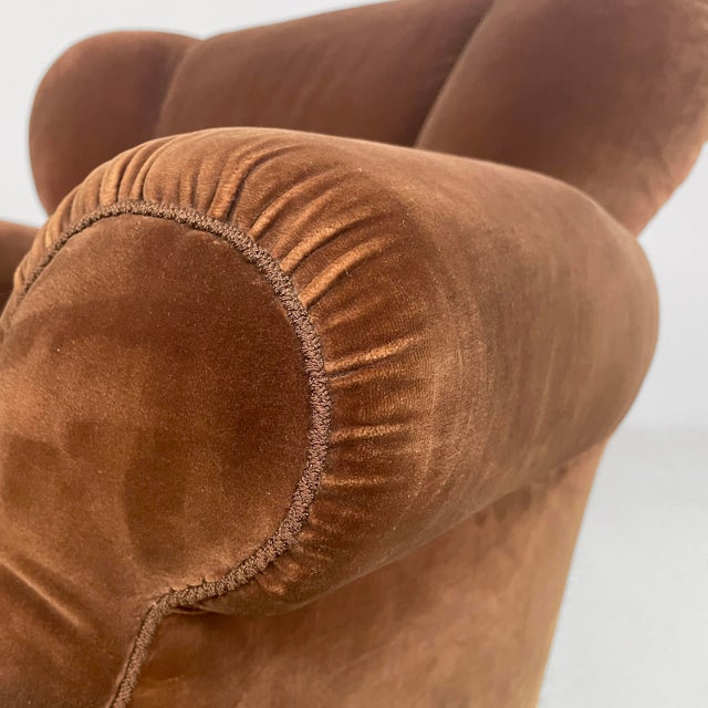 Italian Art Deco Lounge Chairs in Brown Velvet, 1930s, Set of 2 For Sale - Image 9 of 18