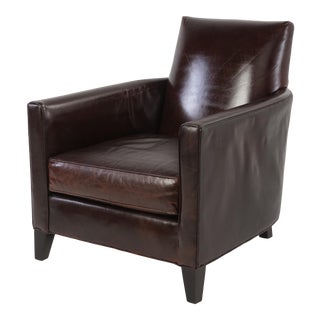 Mitchell Gold & Bob Williams Leather Club Lounge Chair For Sale