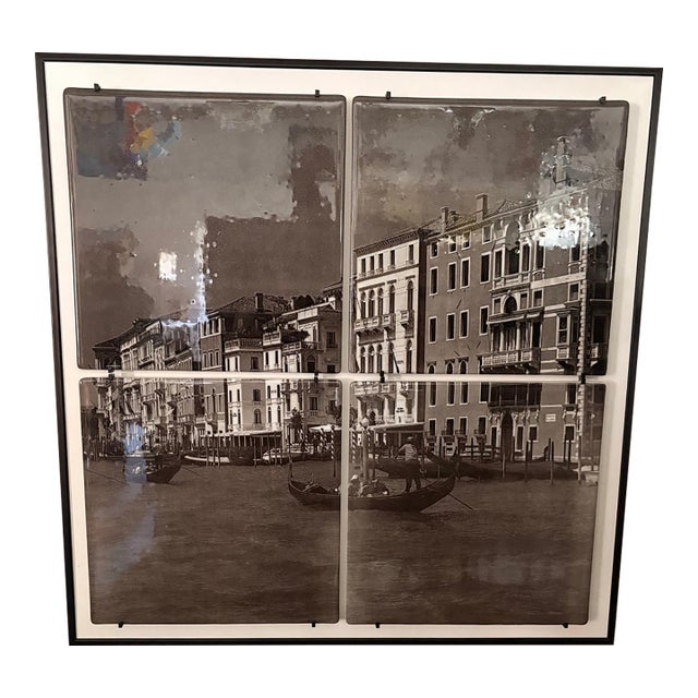 Mary Chomenko Hinkley "Grand Canal" Fused Glass Wall Art, Venice, 2013, Framed For Sale