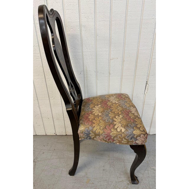Brown Antique Chinoiserie Paint Decorated Dining Chairs - Set of 6 For Sale - Image 8 of 12