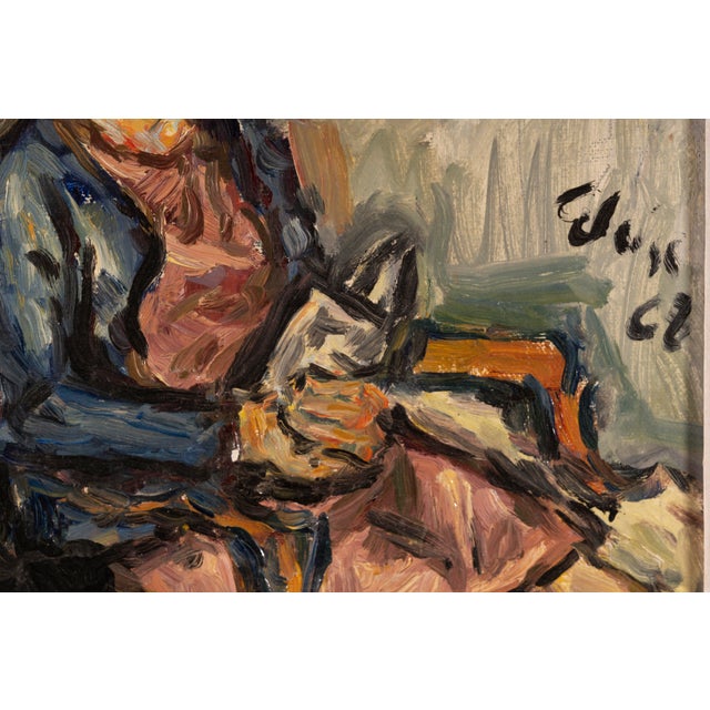 1960s Eloise, Women Reading in an Interior, 1968, Oil on Canvas For Sale - Image 5 of 14