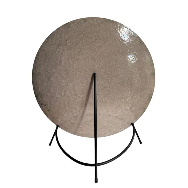 Late 20th Century Late 20th Century Tony Evans Painted Art Glass Decorative Plate For Sale - Image 5 of 6