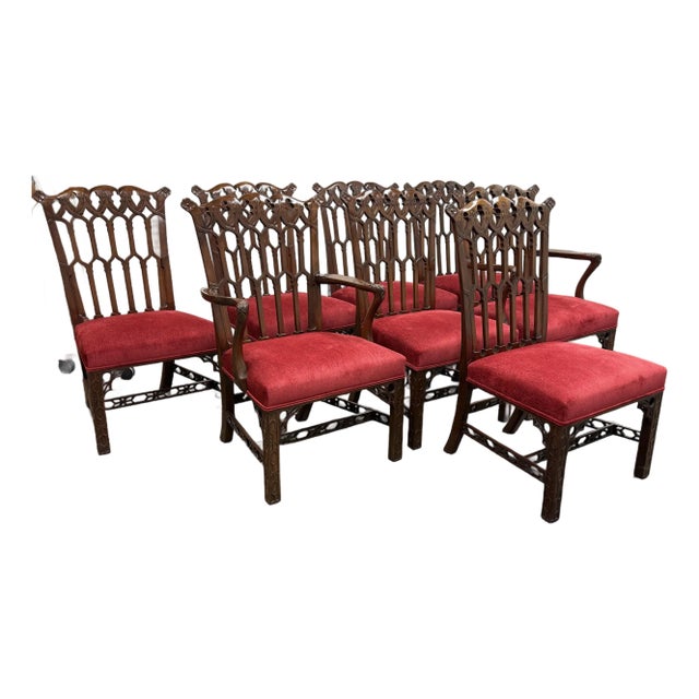Burton Ching Gothic Revival Dining Room Chairs, Set of Eight For Sale