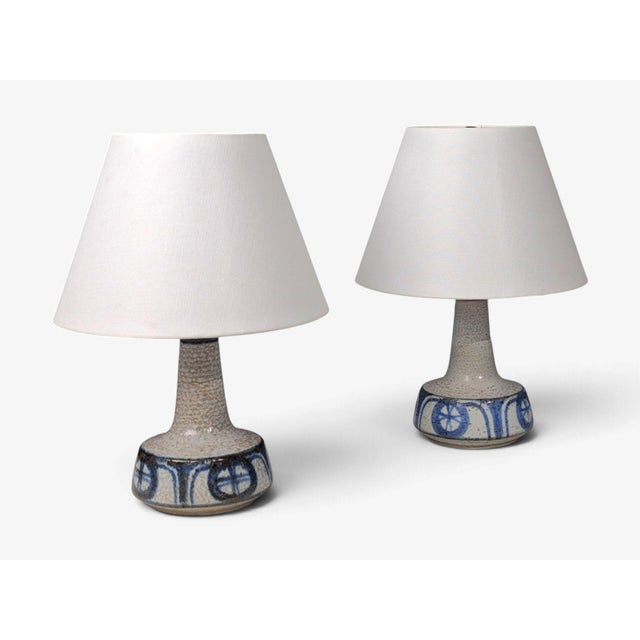 1960s Erika Noomi Backhausen, Table Lamps, Blue and Gray Ceramic, Denmark, 1960s For Sale - Image 5 of 13